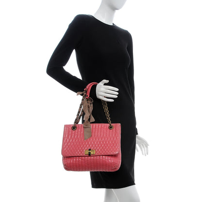 Lanvin Calfskin Quilted Large Happy Shoulder Bag Rose 2 of 10
