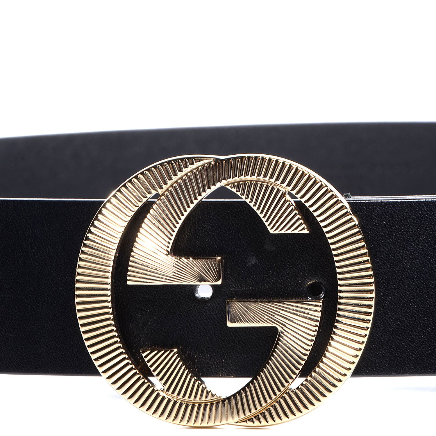 Gucci Leather GG Logo Buckle Belt Black 85 34 3 of 5