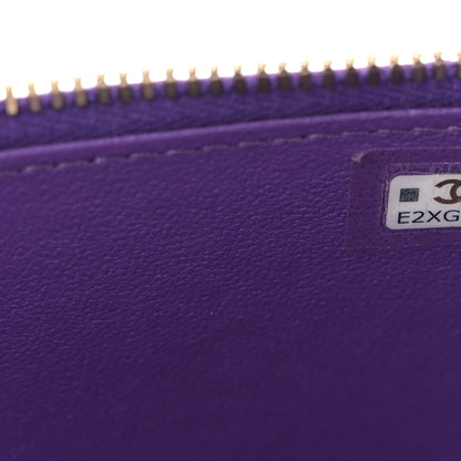 Chanel Lambskin Quilted Small Top Handle Vanity Case With Chain Purple 7 of 11