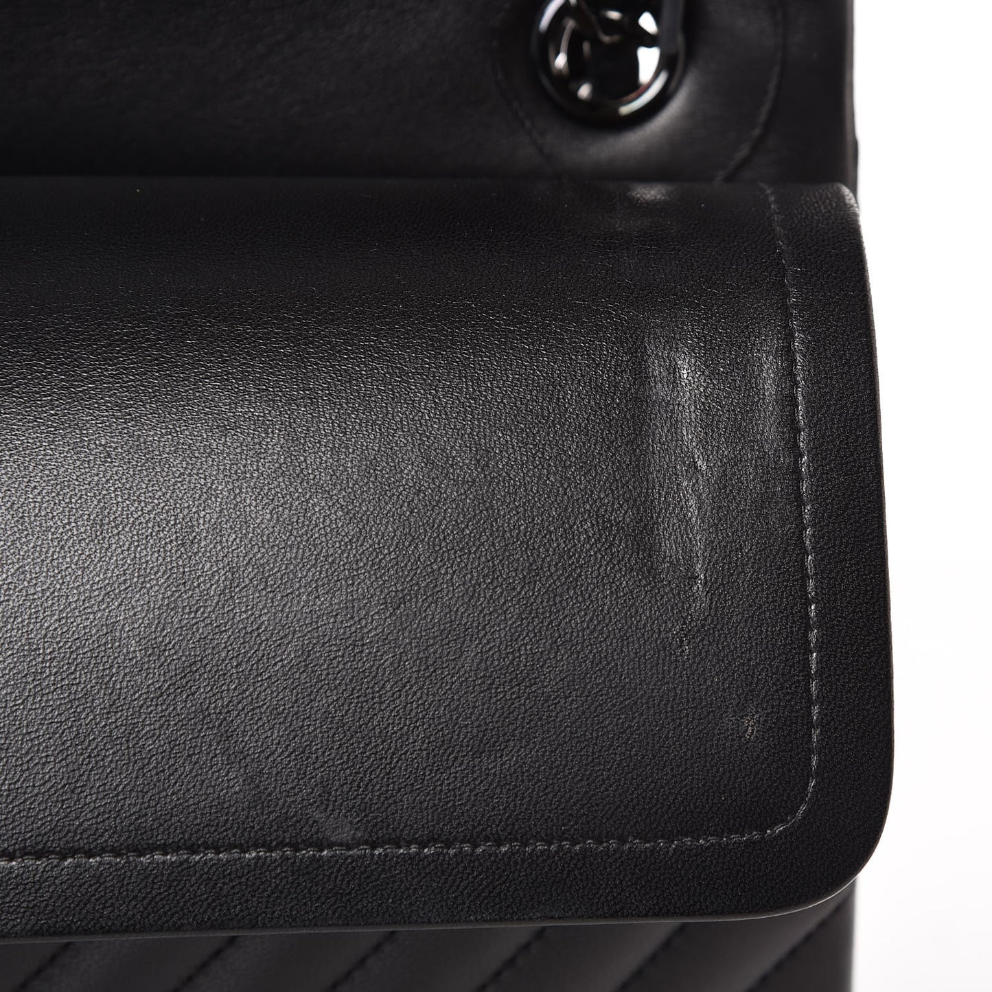 Lambskin Chevron Quilted Jumbo Double Flap So Black