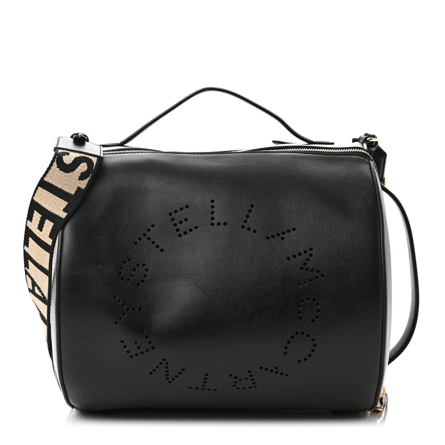 Eco Alter Nappa Perforated Logo Shoulder Bag Black