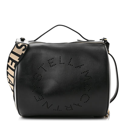 Stella McCartney Eco Alter Nappa Perforated Logo Shoulder Bag Black 1 of 10