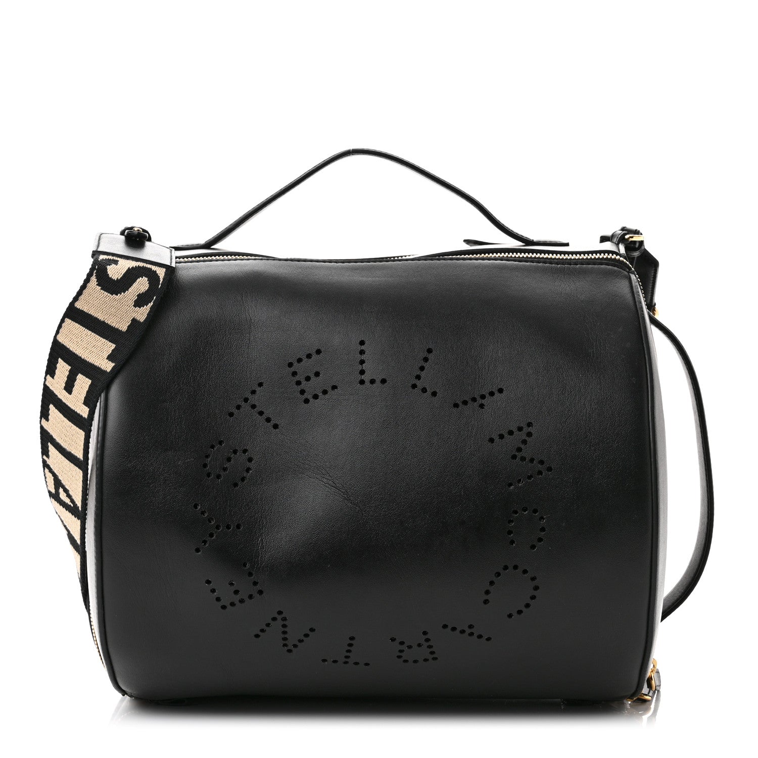 Stella McCartney Eco Alter Nappa Perforated Logo Shoulder Bag Black 1 of 10