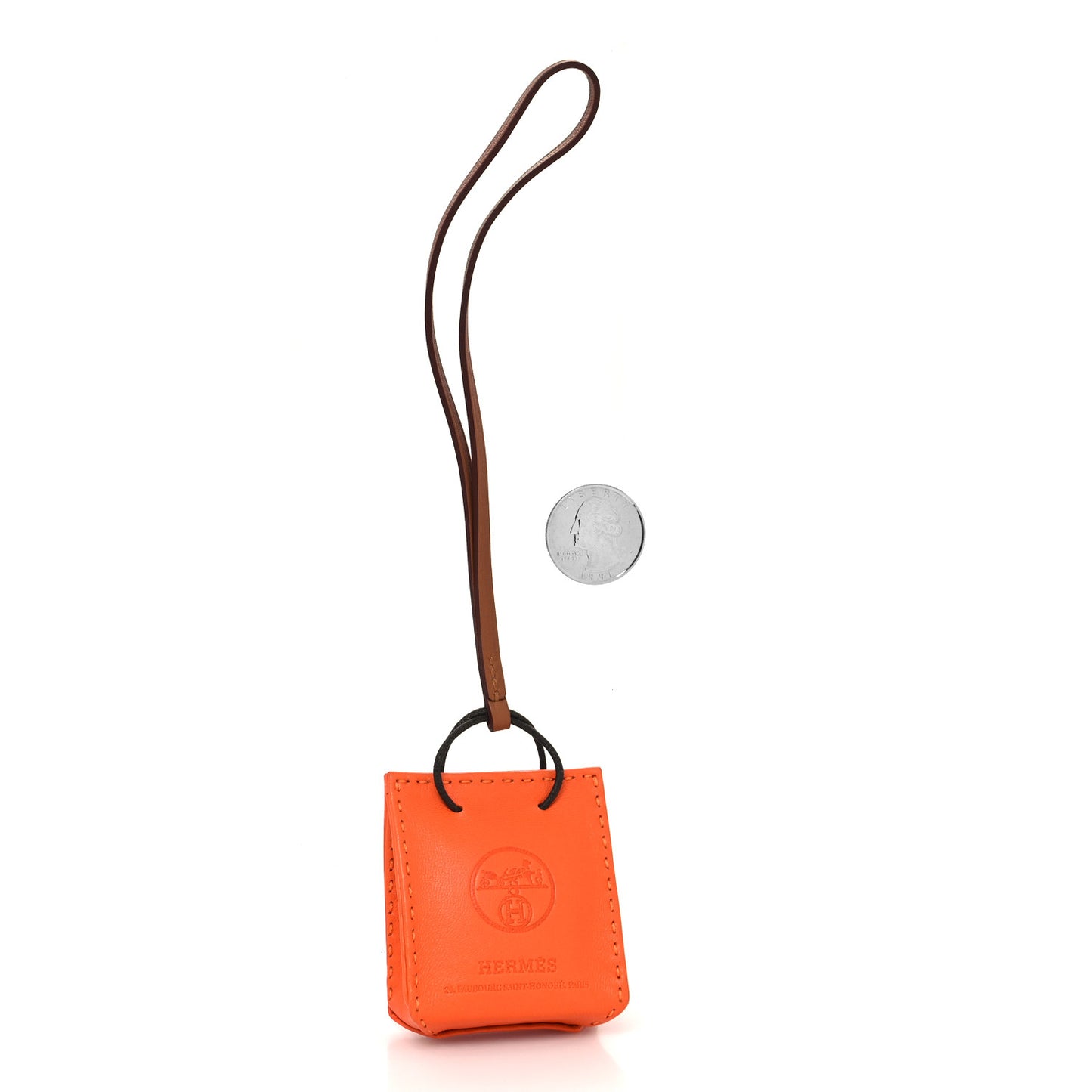 Milo Lambskin Swift Shopping Bag Charm Feu Gold
