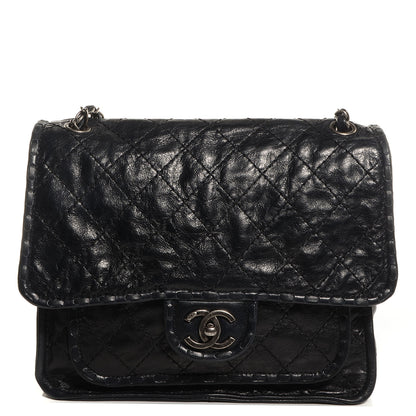 Chanel Aged Crumpled Calfskin Vintage Small Flap Black 1 of 9