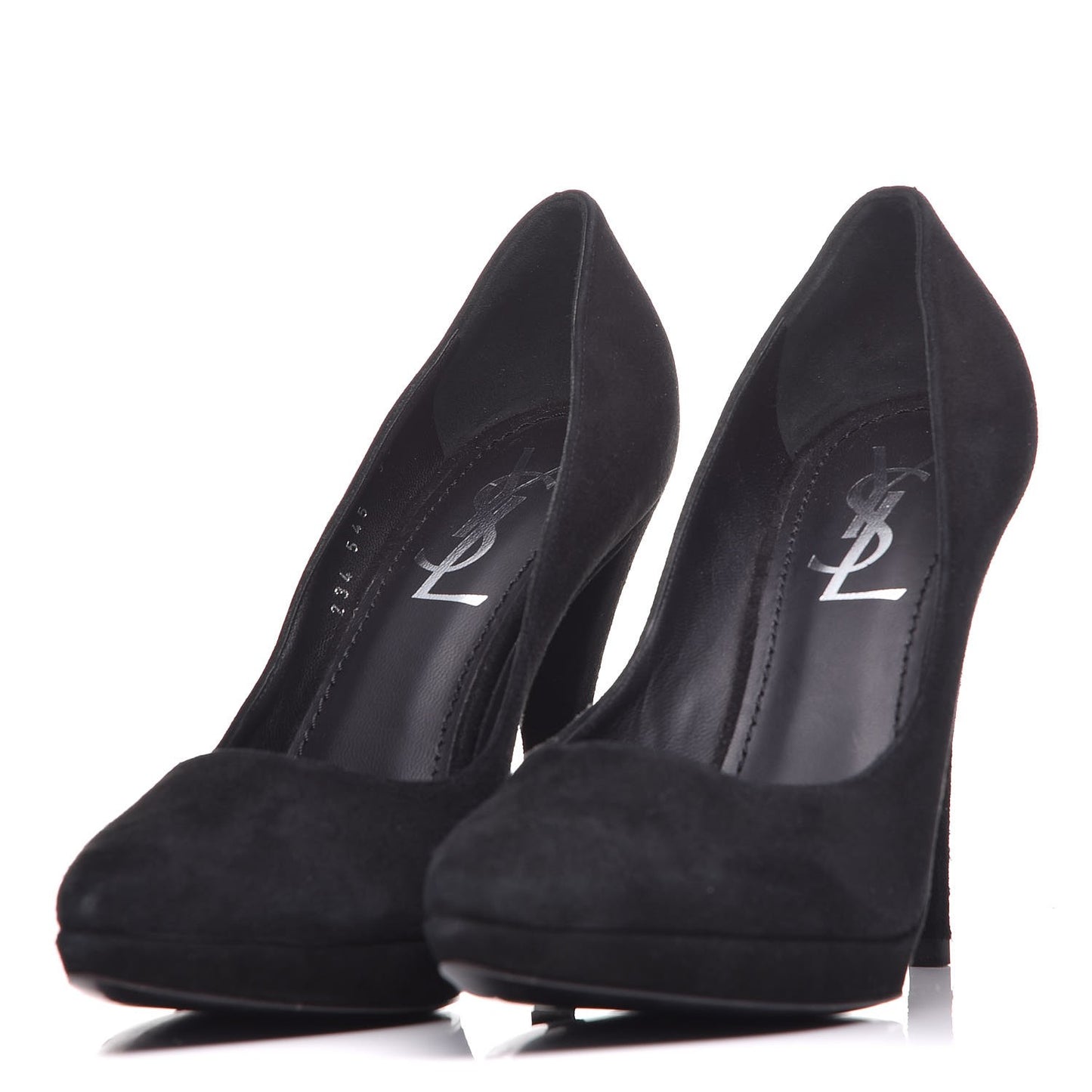 Suede Pointed Toe Platform Pumps 36 Black