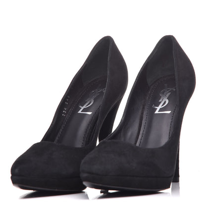 Saint Laurent Suede Pointed Toe Platform Pumps 36 Black 3 of 10