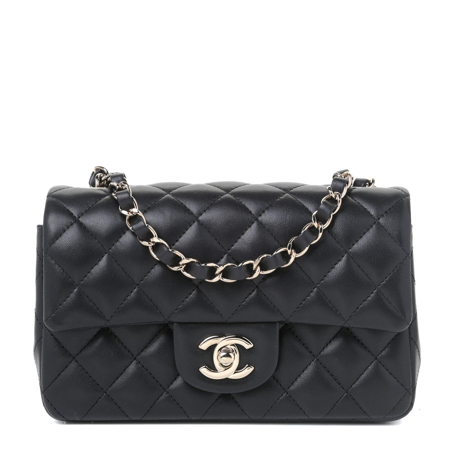 Chanel Lambskin Quilted Mini Rectangular Flap Black 1 of 5
