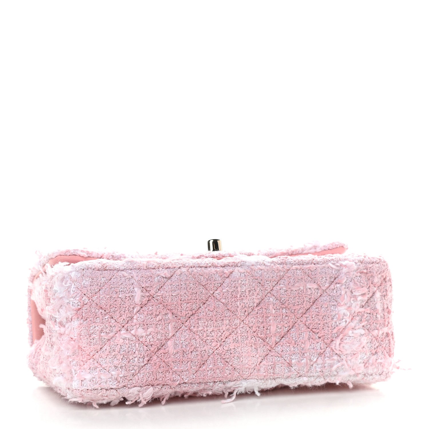 Chanel Tweed Quilted Mini Rectangular Flap Light Pink White 4 of 9