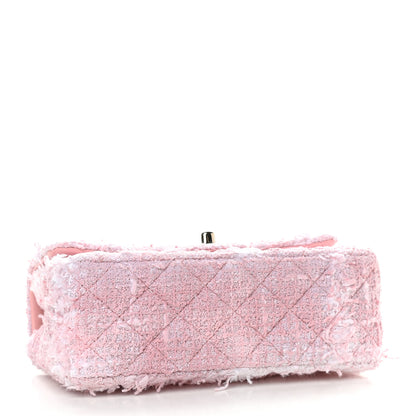 Chanel Tweed Quilted Mini Rectangular Flap Light Pink White 4 of 9
