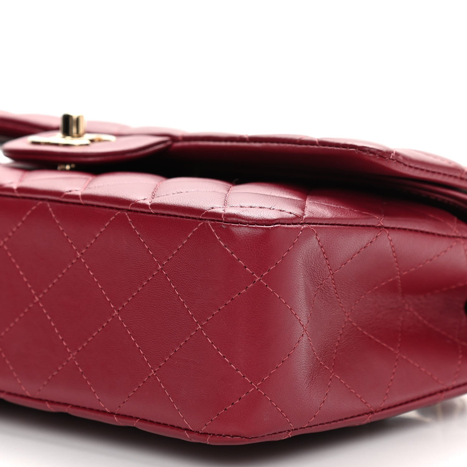Chanel Lambskin Quilted Medium Double Flap Burgundy 6 of 10