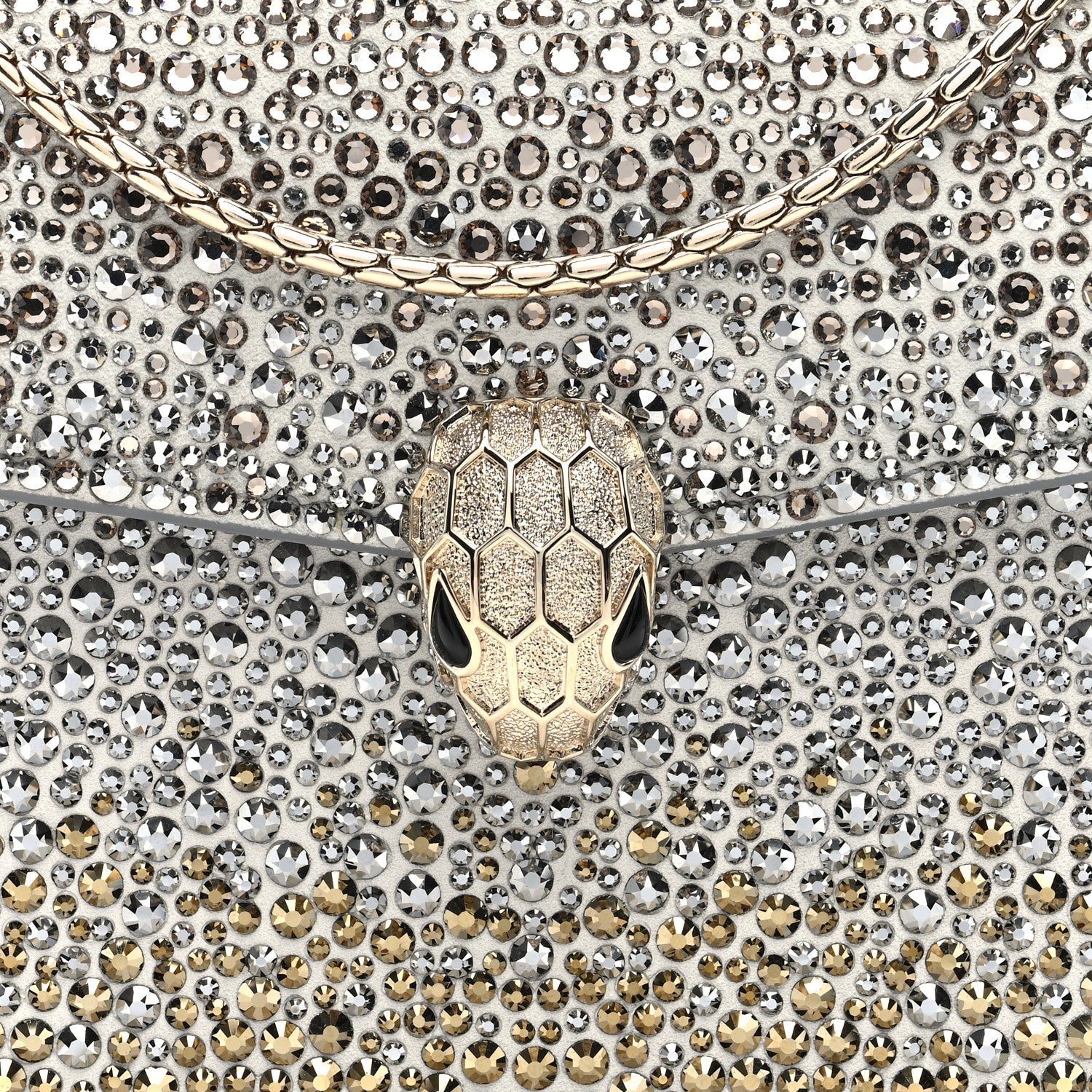 Bulgari Crystal Serpenti Forever Mini Crossbody Bag Gold Silver 8 of 11