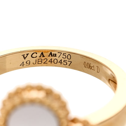 Van Cleef & Arpels 18K Yellow Gold Diamond Mother of Pearl Vintage Alhambra Ring 49 4.75 5 of 6