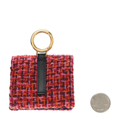 Saint Laurent Tweed Woven Quadrillage Monogram Airpods Pro Case Rose Red 2 of 5