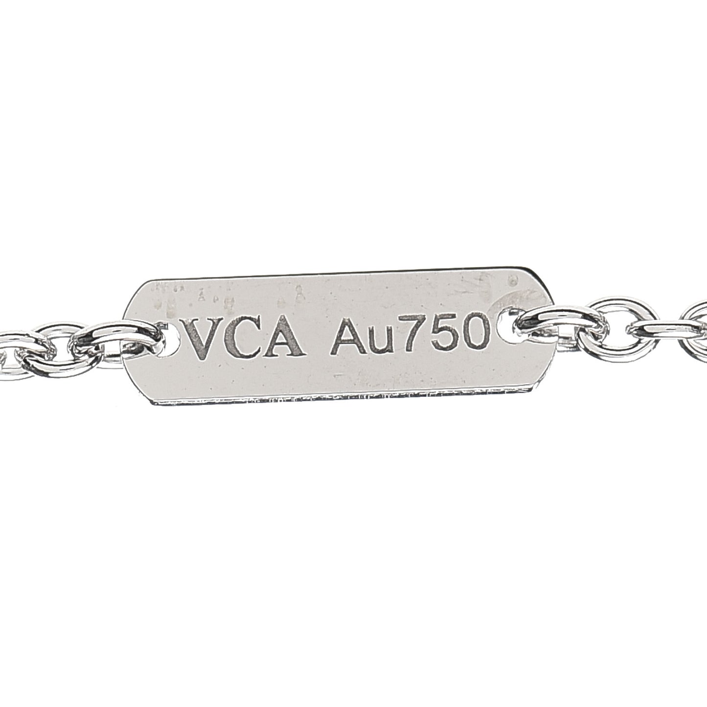 18K White Gold Diamond Pure Alhambra Pendant Necklace