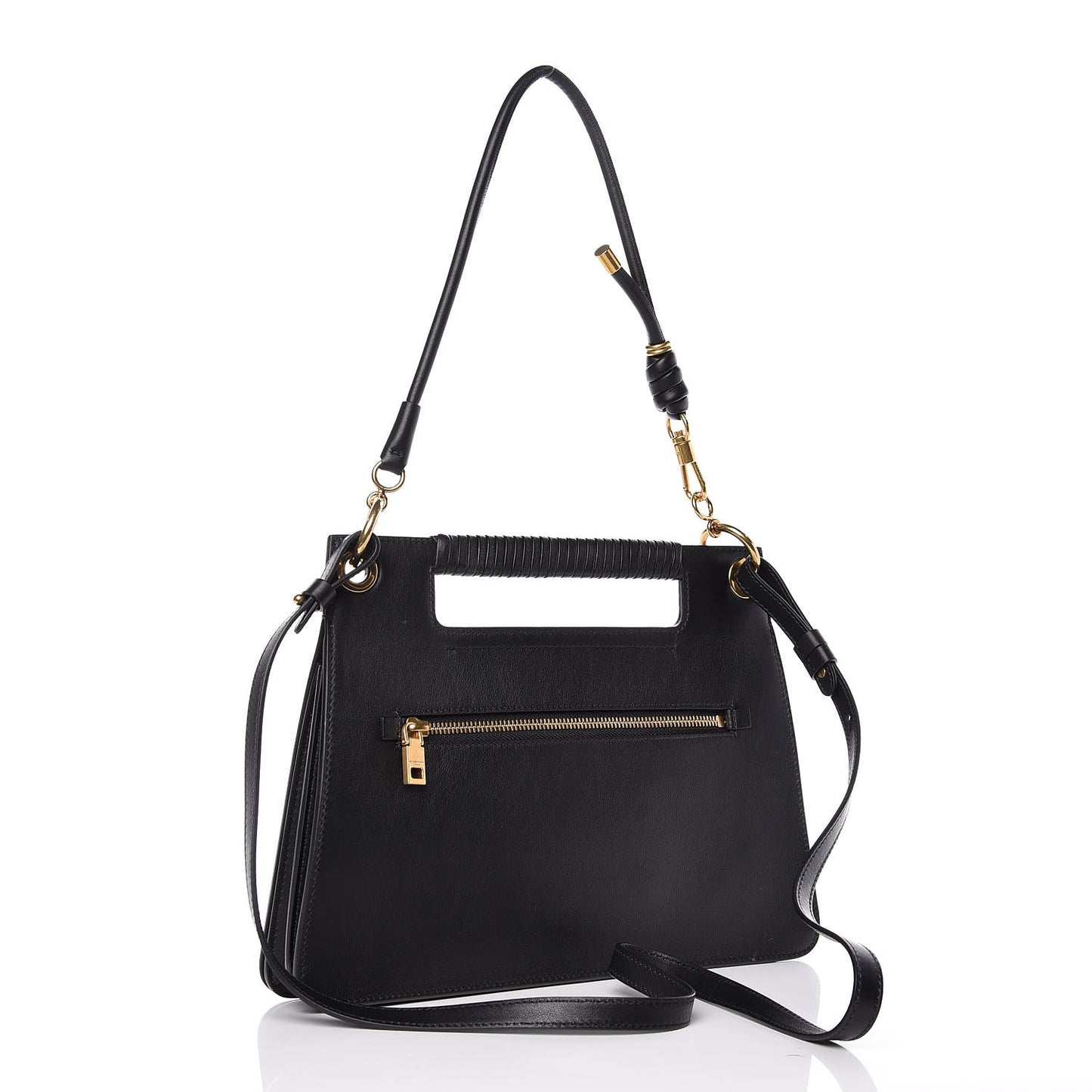 Calfskin Medium Whip Top Handle Crossbody Black