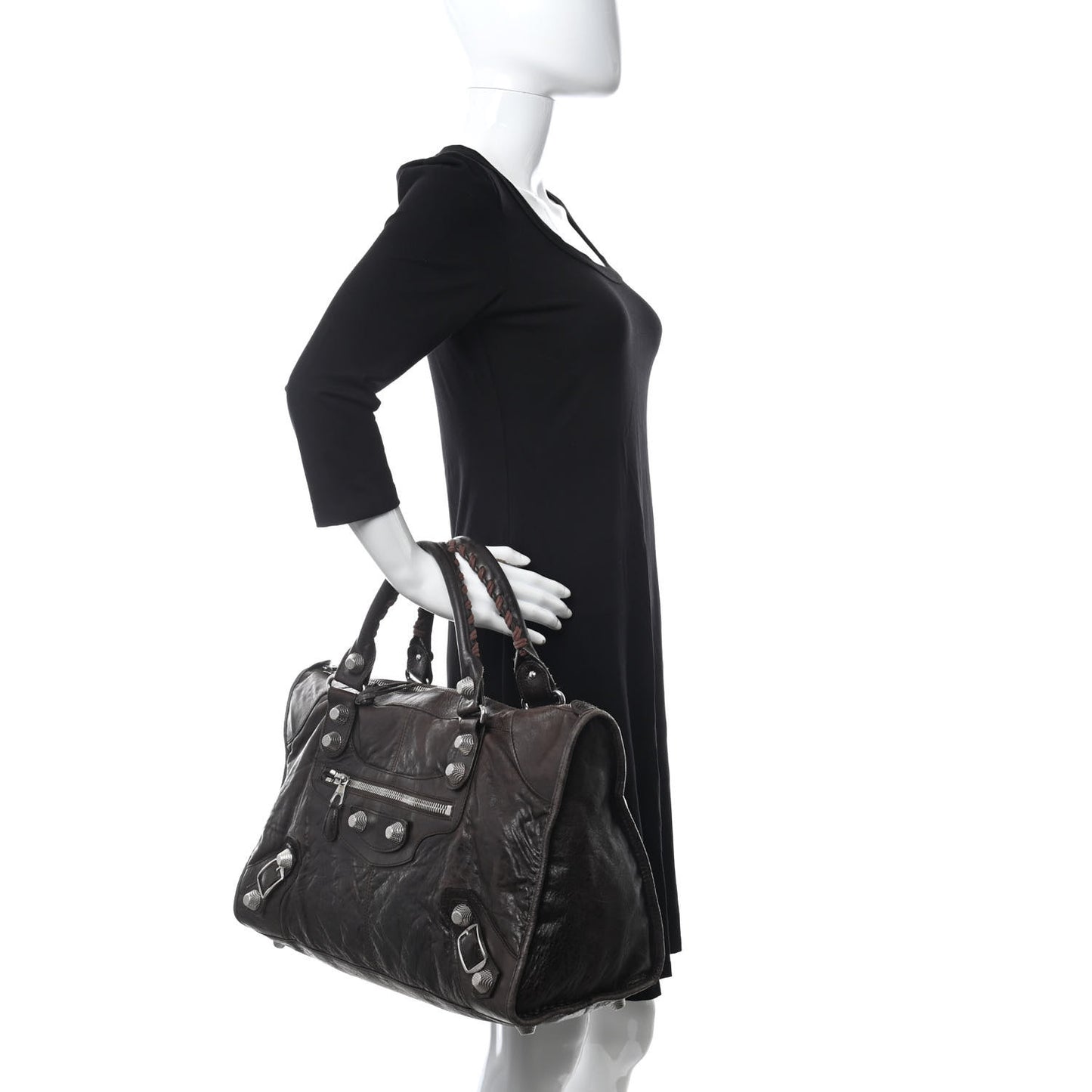 Agneau Giant 21 Silver Hardware Work Charbon