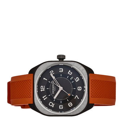 Hermes DLC Coated Titanium Rubber 39mm H08 Automatic Watch Orange 2 of 5