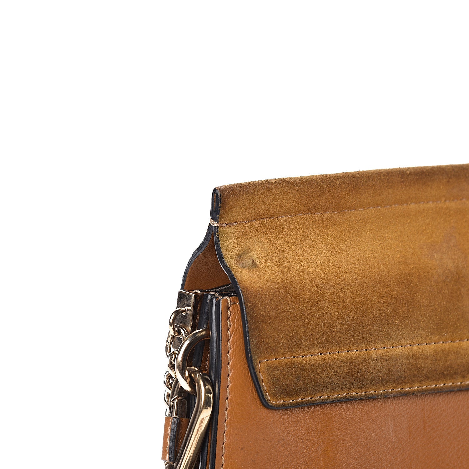 Chloe Suede Calfskin Medium Faye Shoulder Bag Mustard Brown 10 of 13