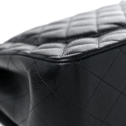 Chanel Caviar Quilted Jumbo Double Flap Black 10 of 13