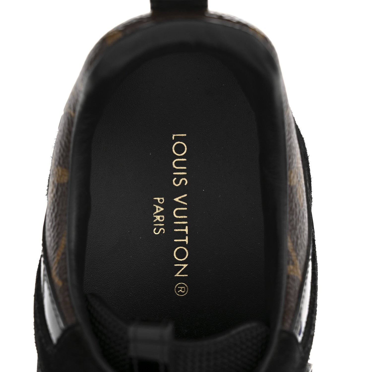 Louis Vuitton Suede Monogram Run Away Sneakers 38 Black 7 of 9