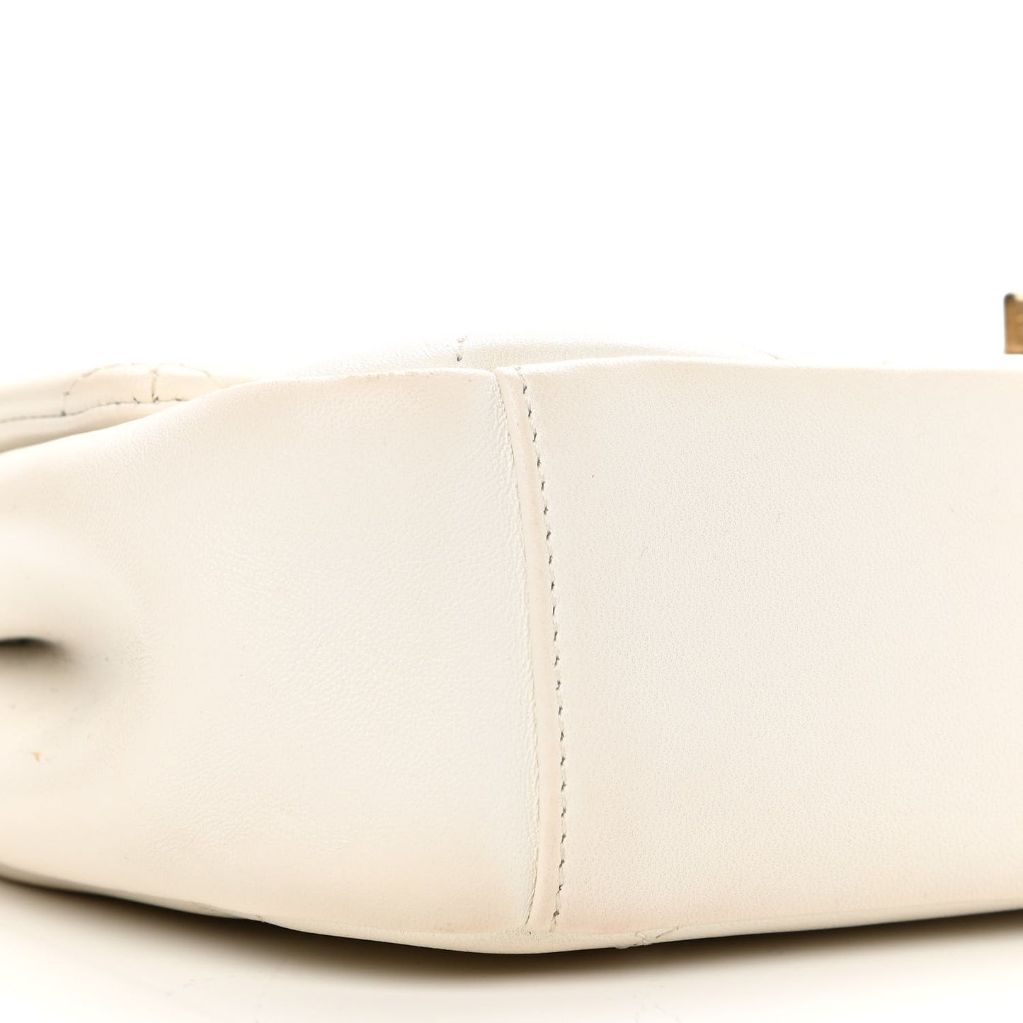 Lambskin A Real Catch Flap Bag White