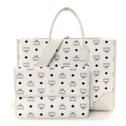 MCM Visetos Large Munchen Tote White 3 of 10