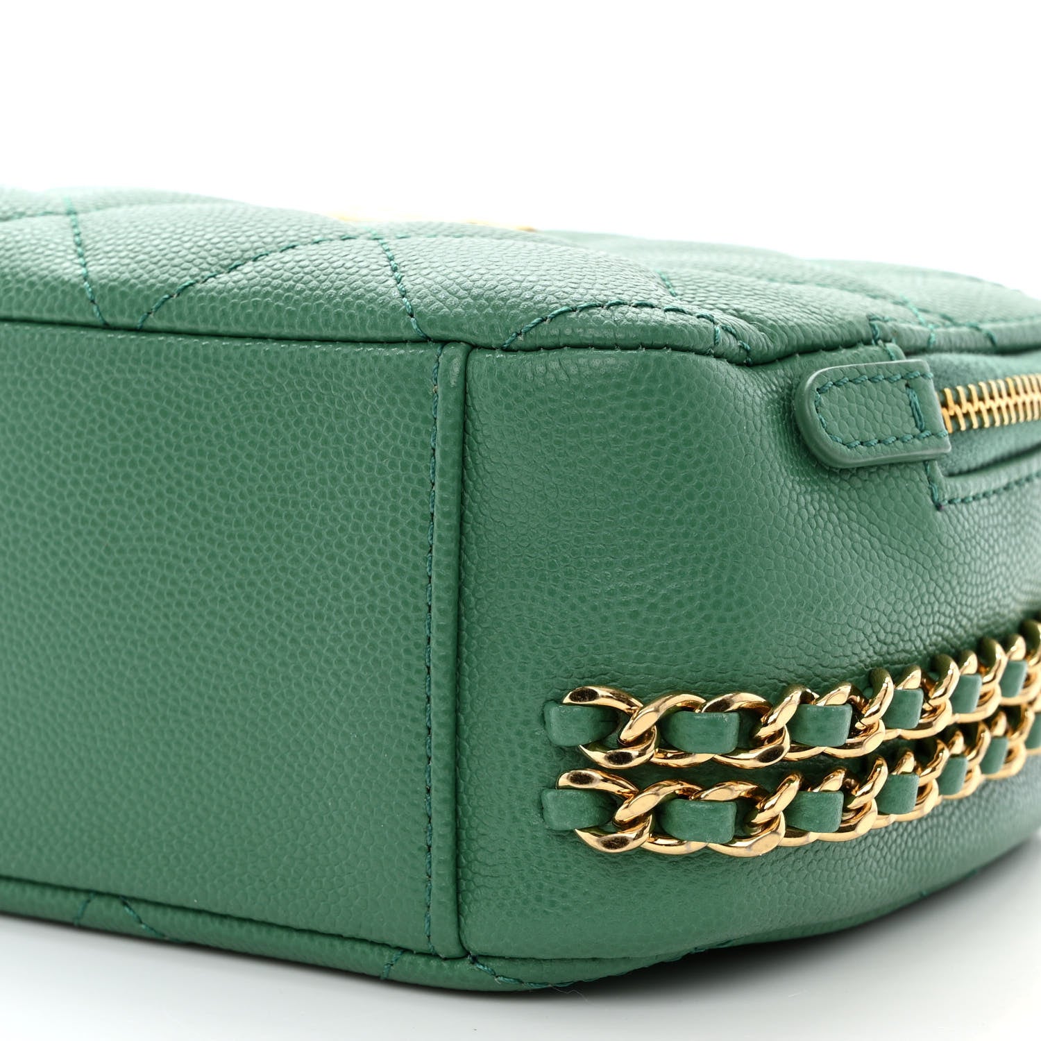 Chanel Caviar Quilted Mini CC You Camera Case Dark Green 10 of 11