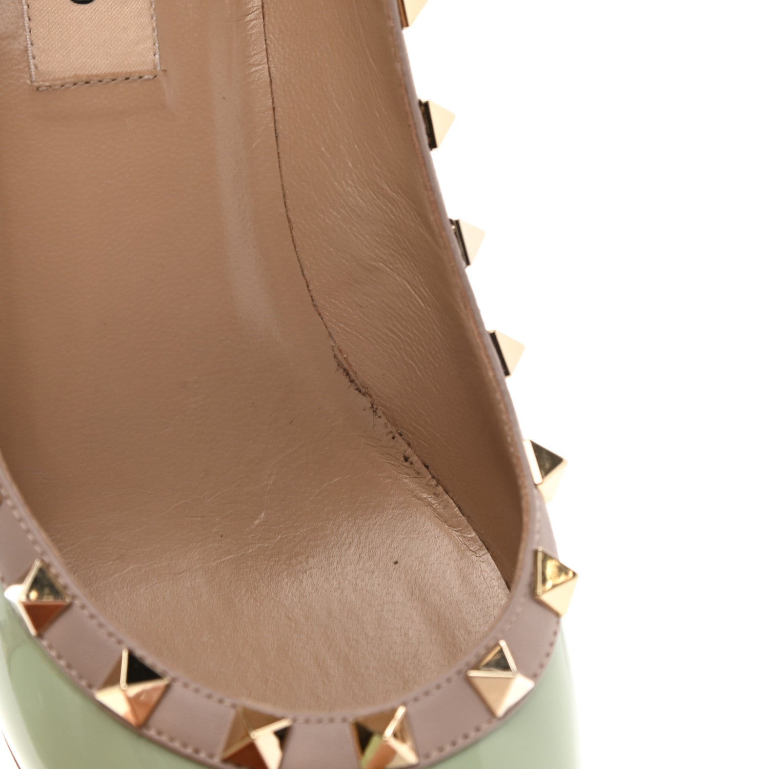 Valentino Garavani Patent Rockstud 70mm Wedges 37 Water Green Poudre 10 of 11