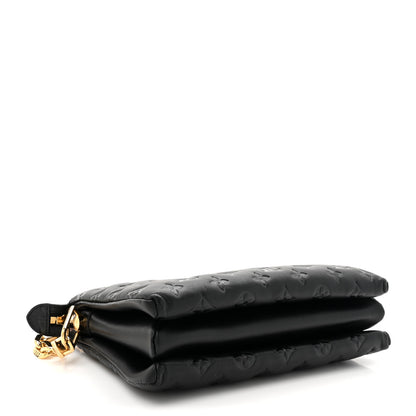 Louis Vuitton Lambskin Embossed Monogram Coussin PM Black 4 of 11