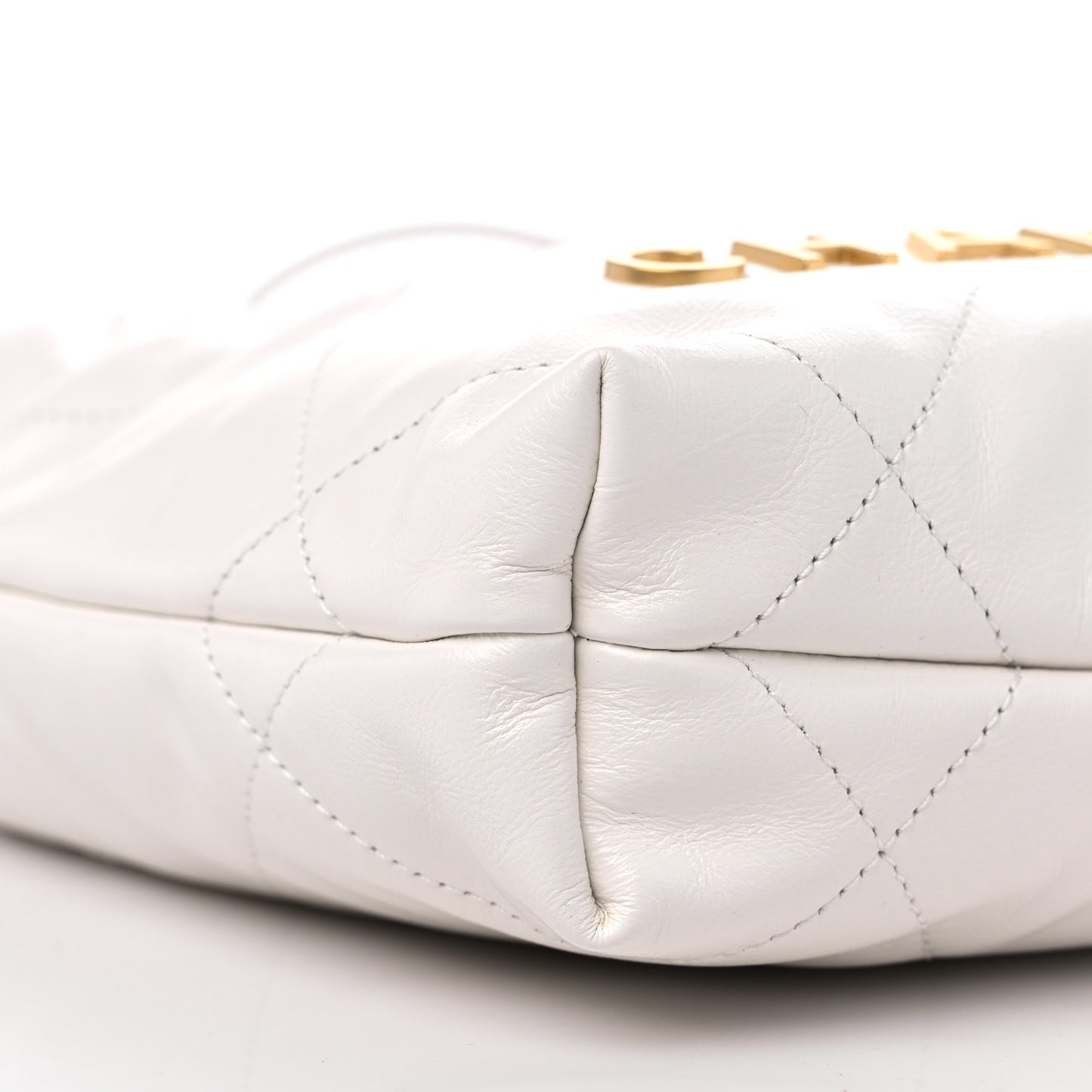 Shiny Calfskin Quilted Mini Chanel 22 White