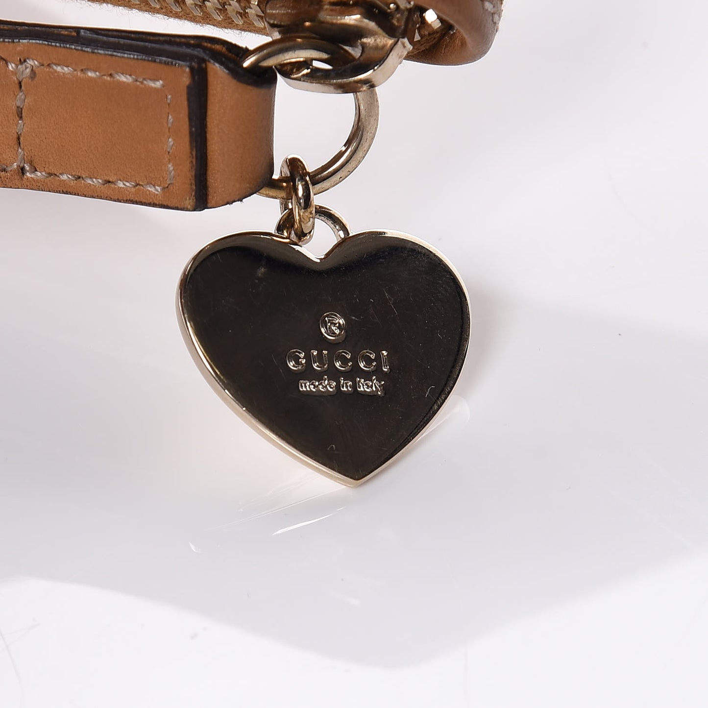 Monogram Heart Zip Around Wallet Wristlet Metallic Bronze