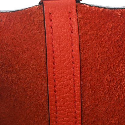 Hermes Taurillon Clemence Swift Eclat Picotin Lock 22 MM Orange Poppy Prune 7 of 9