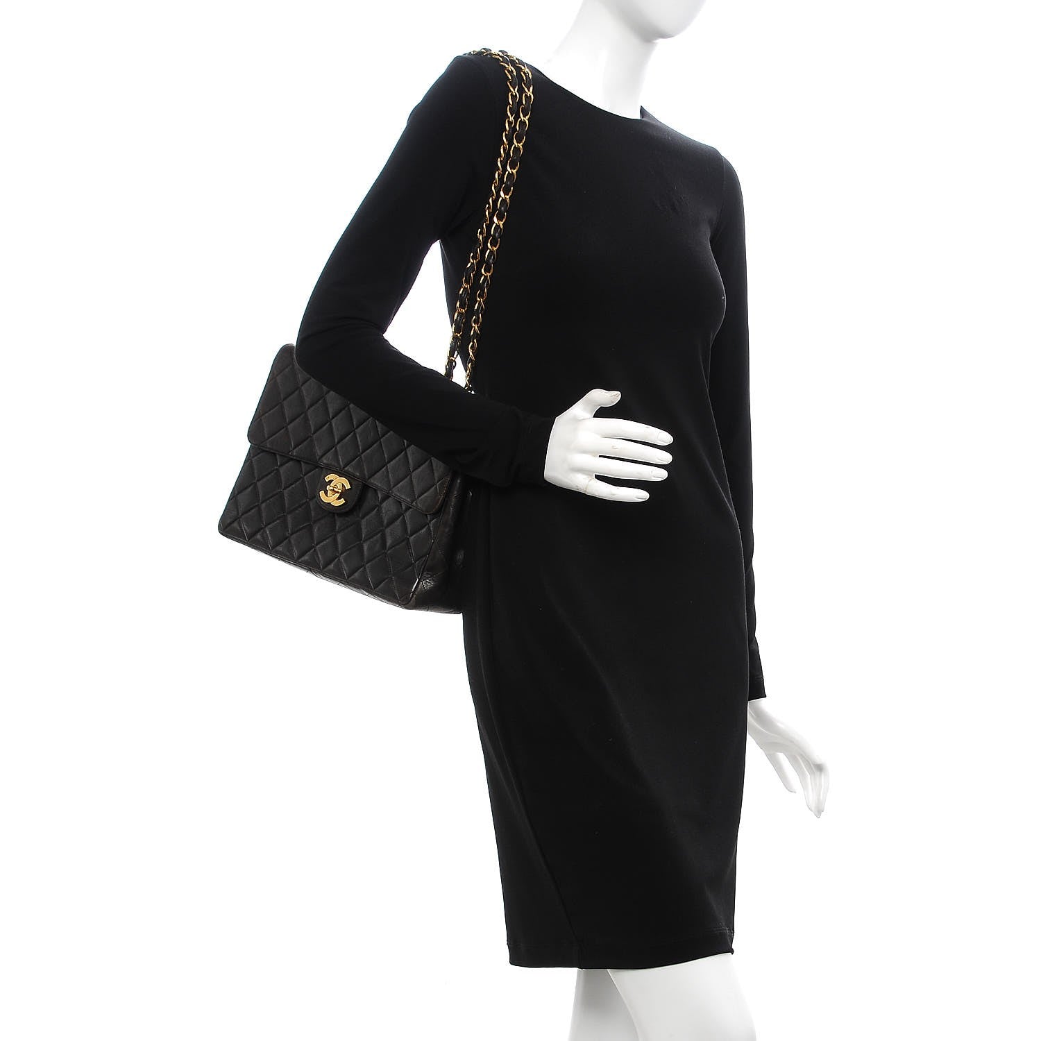 Chanel Lambskin Jumbo Single Flap Dark Brown 2 of 14