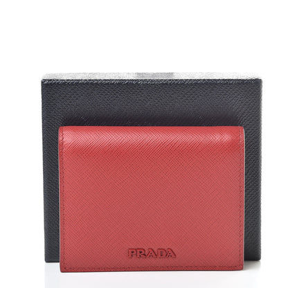 Prada Saffiano Metal Flap Wallet Fuoco Petalo 9 of 9