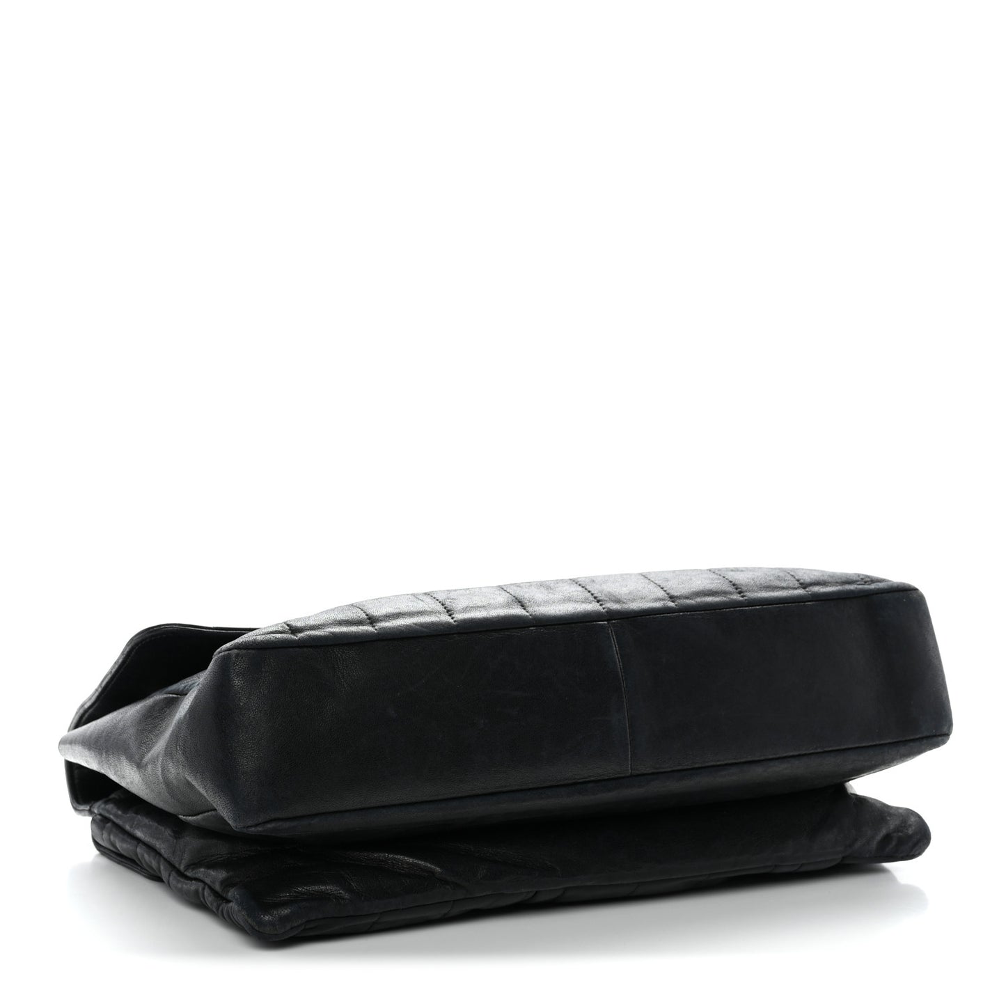 Lambskin Chocolate Bar Mademoiselle Flap Black