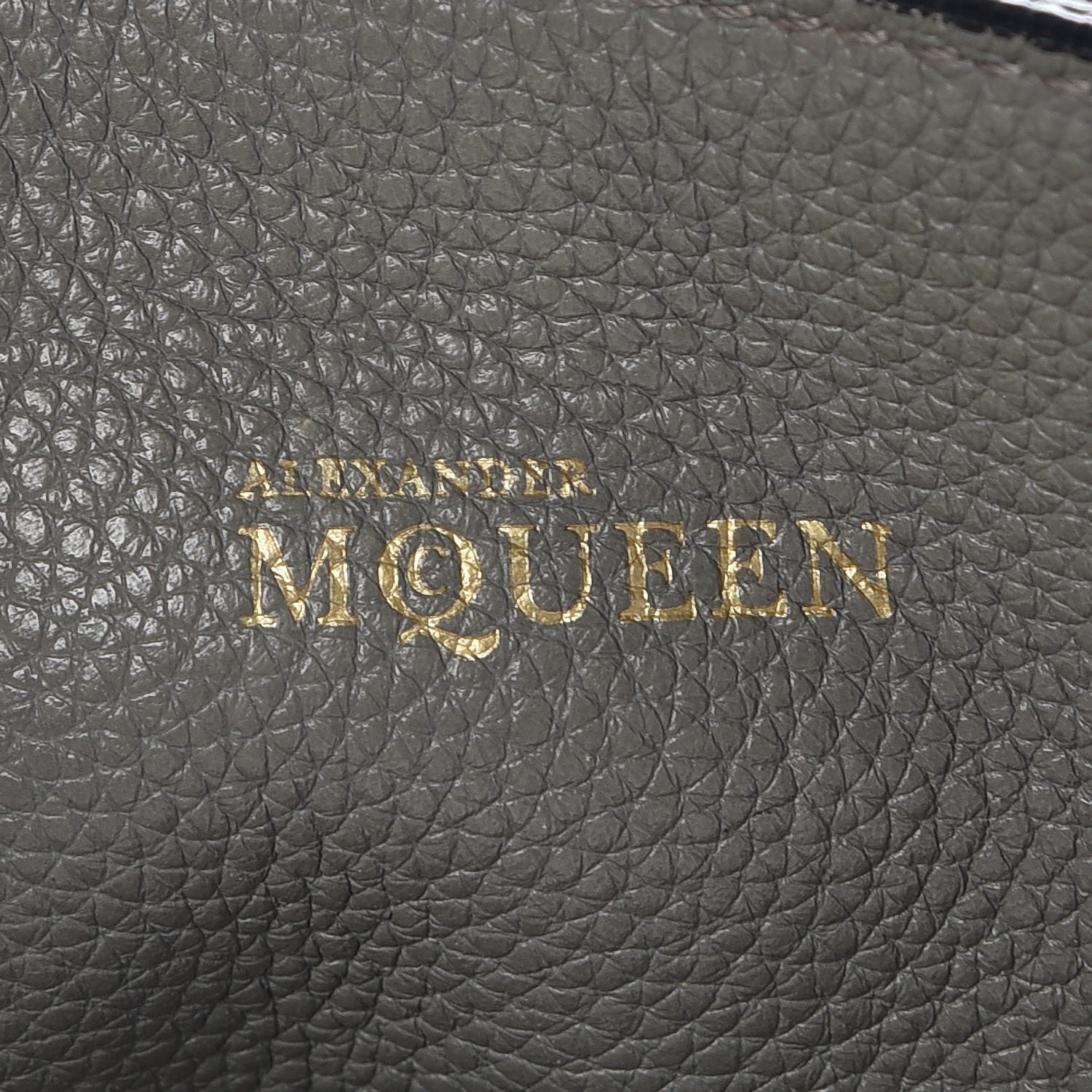 Alexander McQueen Pebbled Calfskin Large Skull Padlock Zip Around Tote Dark Grey 8 of 28