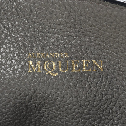 Alexander McQueen Pebbled Calfskin Large Skull Padlock Zip Around Tote Dark Grey 8 of 28
