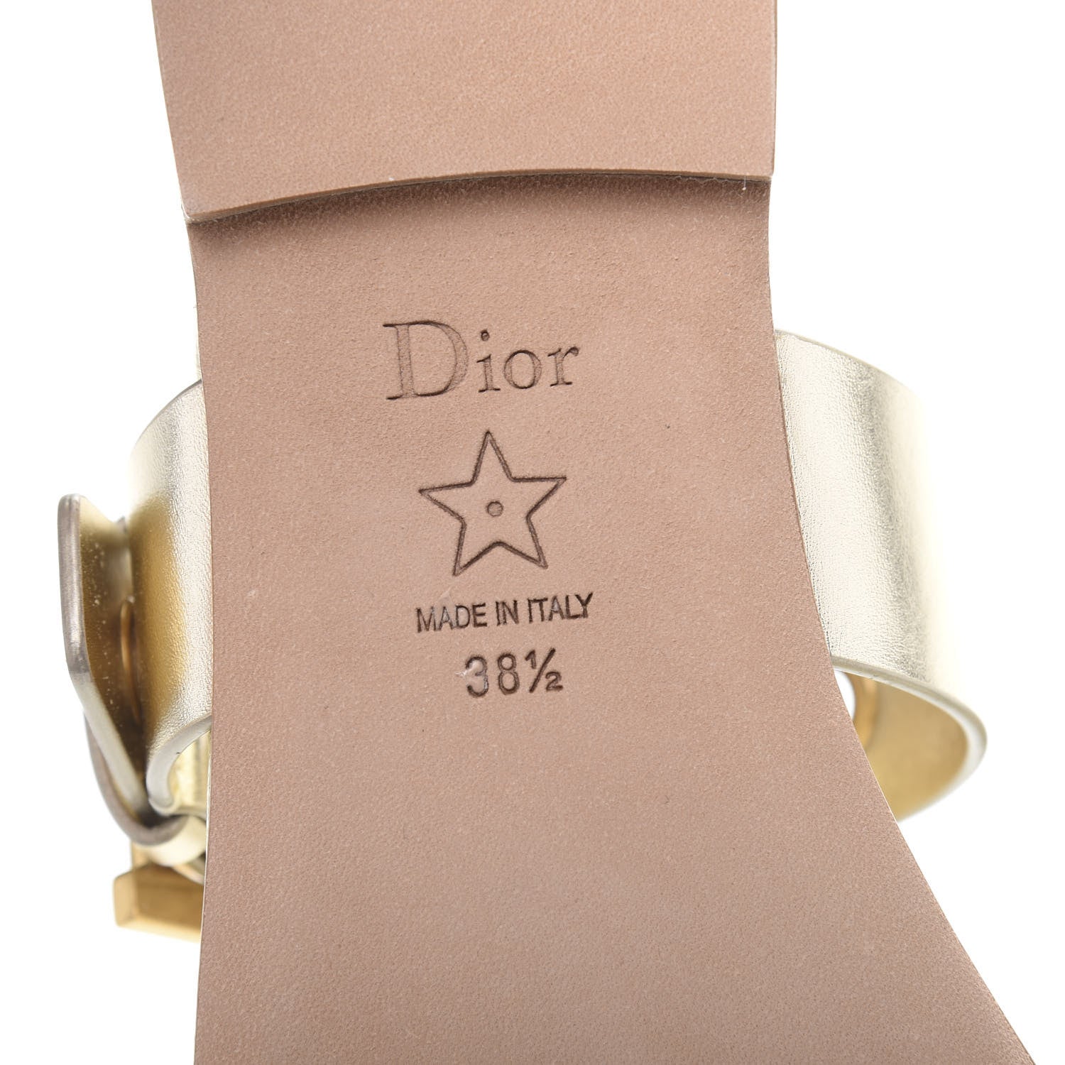 Christian Dior Laminated Calfskin D-Dior Sandal 38.5 Pale Gold 8 of 9