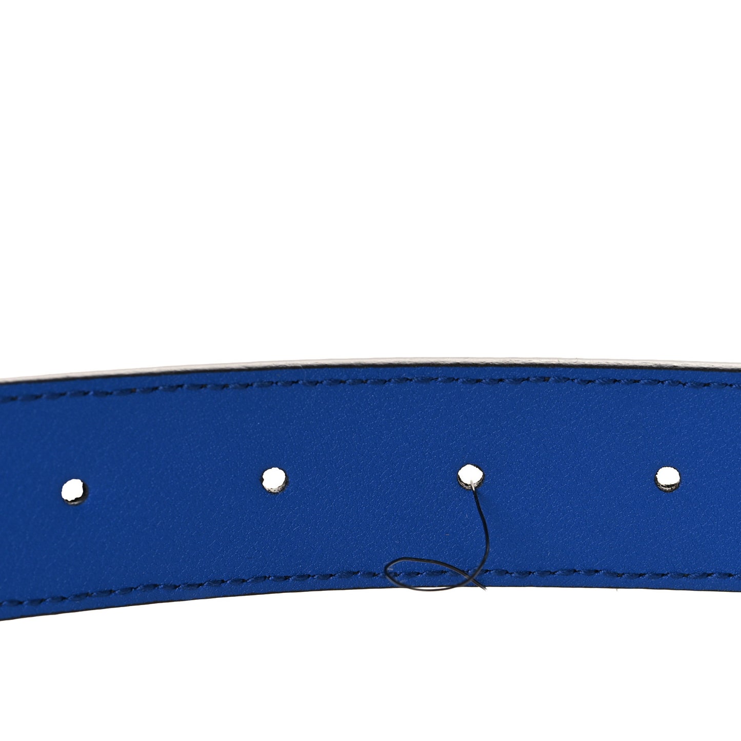 GG Supreme Monogram Plutone Calfskin Enamel Double G 30mm Belt 80 32 Black Metal Blue