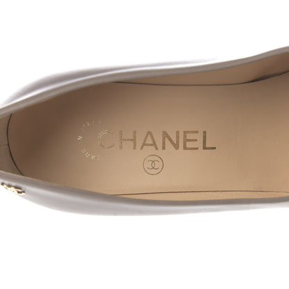 Chanel Lambskin Cap Toe CC Pumps 36.5 Grey Black 6 of 10
