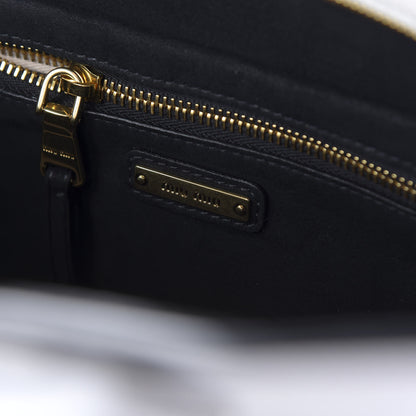 Miu Miu Goatskin Madras Zip Tote White 8 of 9