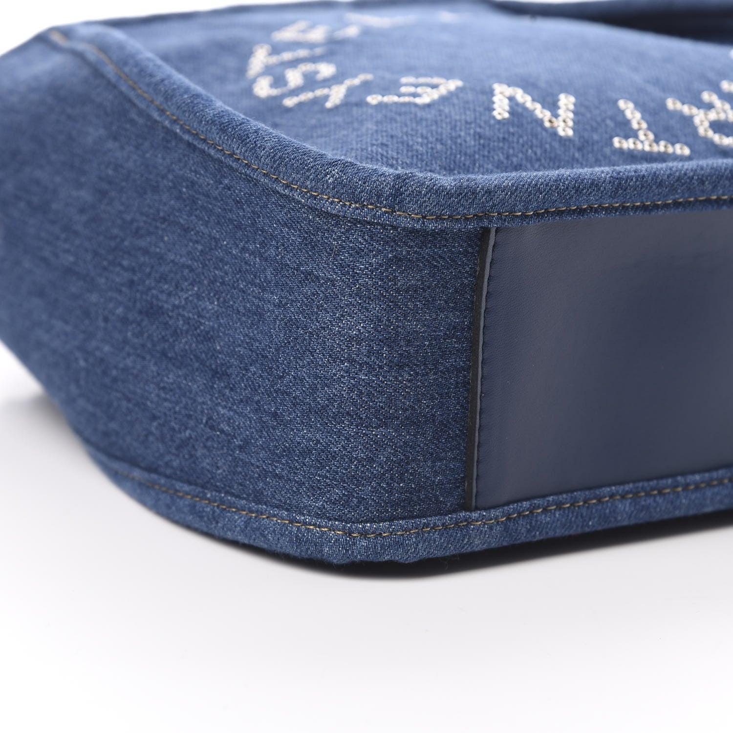 Stella McCartney Eco Alter Denim Perforated Logo Mini Crossbody Orion Blue 9 of 10