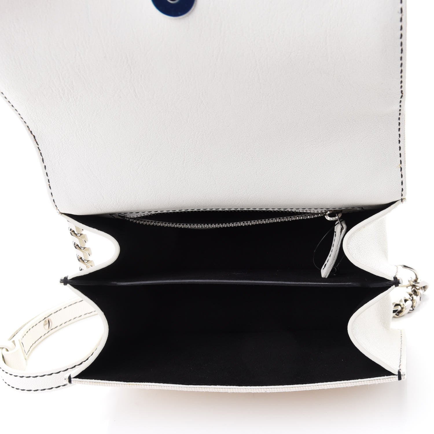 Alexander McQueen Denim Small Jeweled Knuckle Satchel White 4 of 4