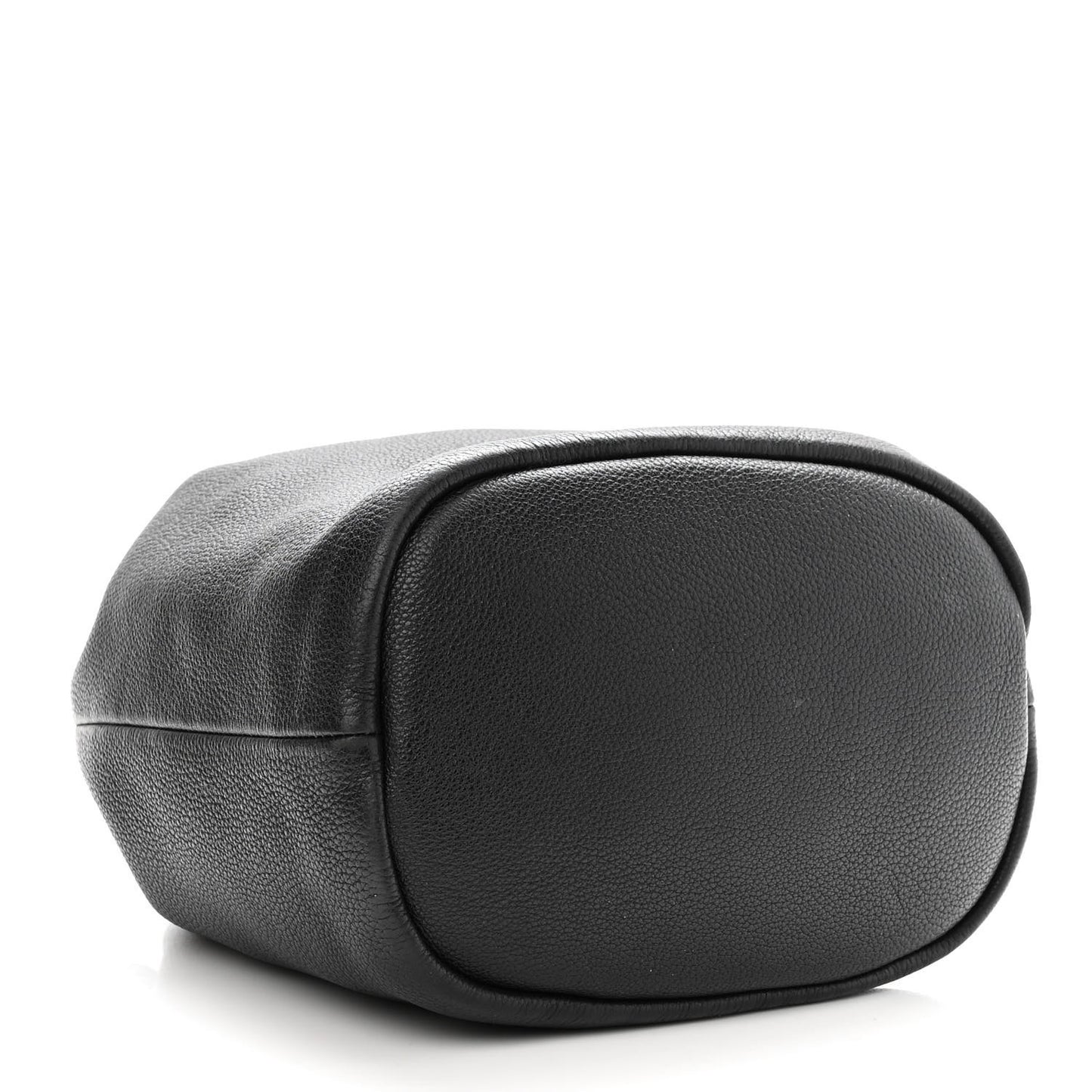 Vitello Daino Drawstring Bucket Black