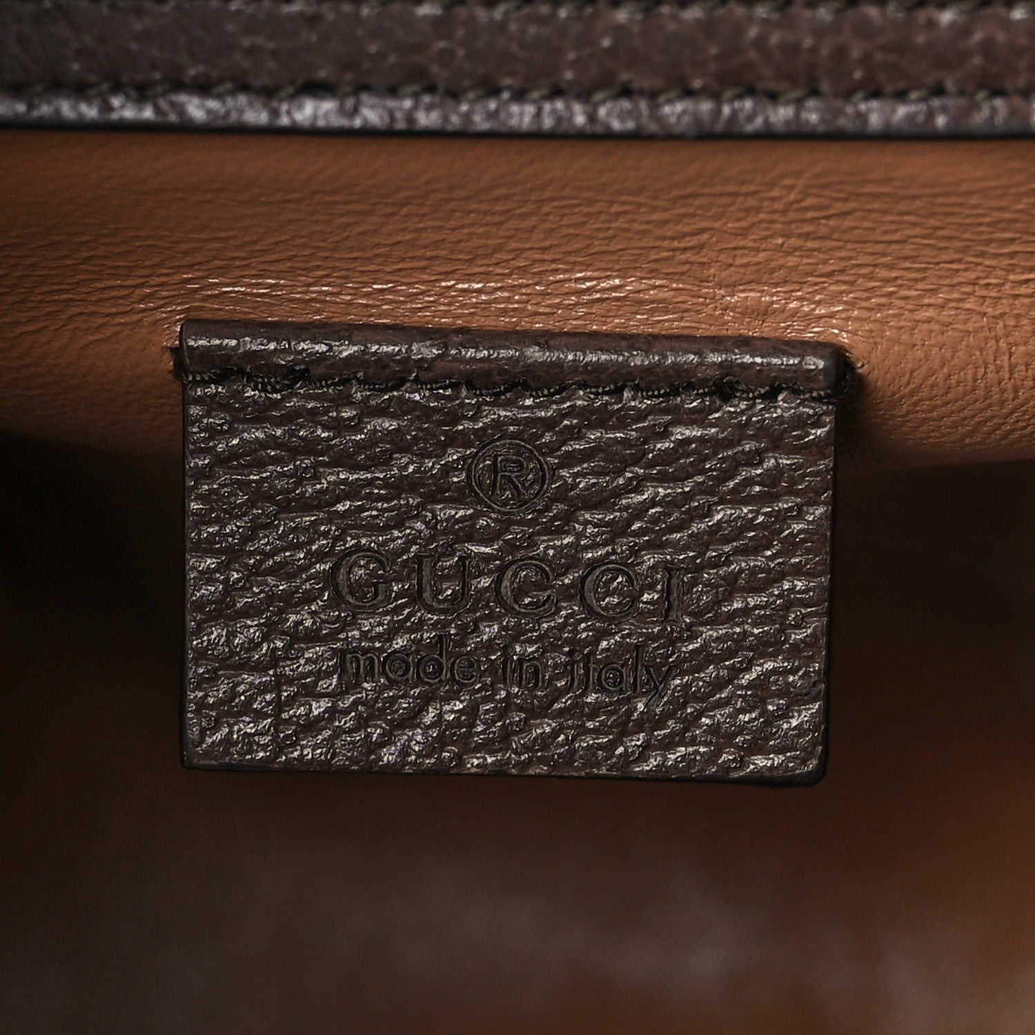 Gucci Monogram Jumbo GG Textured Dollar Calfskin Mini Diana Tote Bag Camel Ebony New Acero 6 of 9