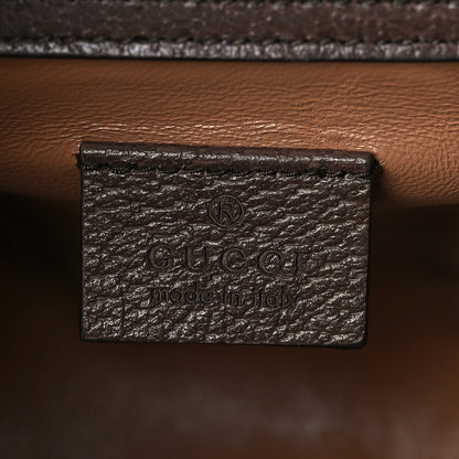 Gucci Monogram Jumbo GG Textured Dollar Calfskin Mini Diana Tote Bag Camel Ebony New Acero 6 of 9