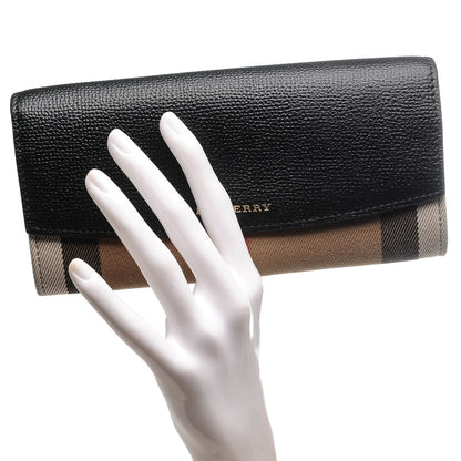 Burberry Grainy Calfskin House Check Henley Wallet On Chain Black 2 of 6