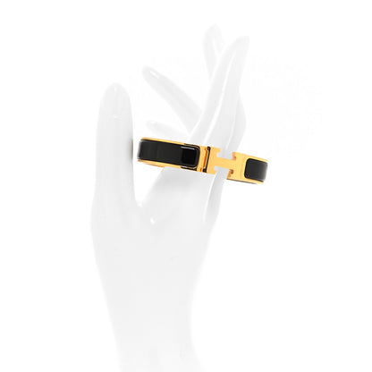Hermes Enamel Narrow Clic Clac H Bracelet PM Black 2 of 5