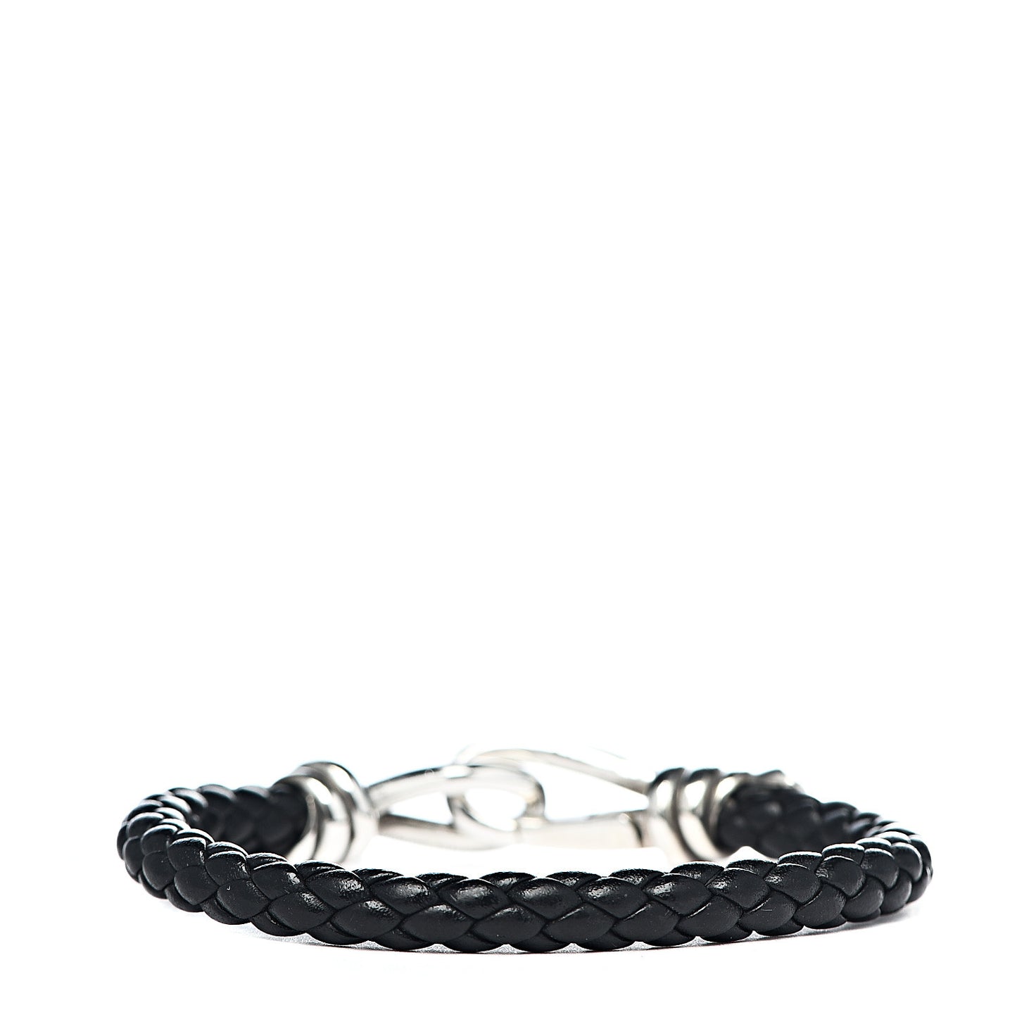 Sterling Silver Calfskin Paloma Picasso Knot Single Braid Bracelet Black